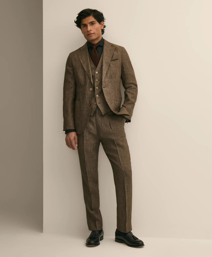 Slim Fit Linen Suit Pants Men