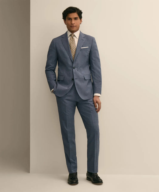 Slim Fit Wool Mini-Houndstooth 1818 Suit Tailored