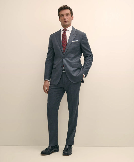 Slim Fit Wool Windowpane 1818 Suit Men