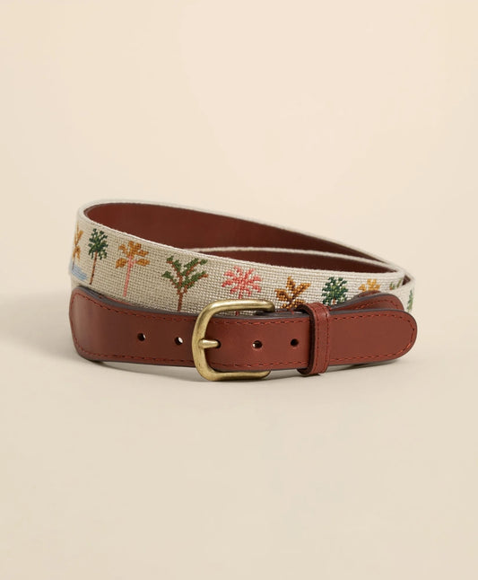 Smathers & Branson Needlepoint Desert Palms Belt Men