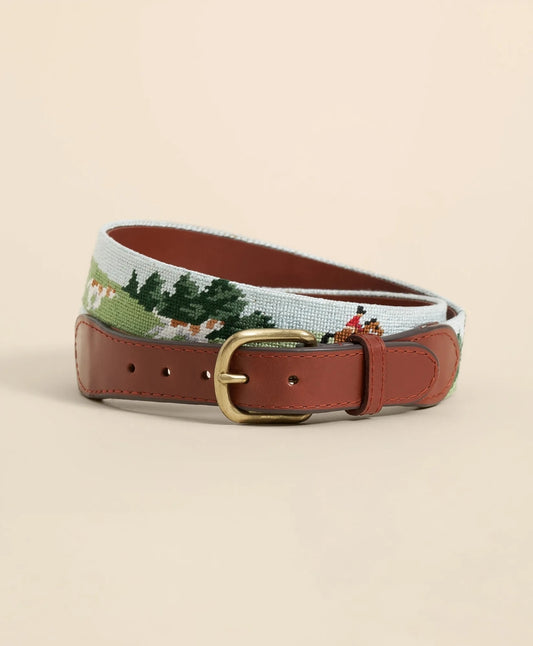 Smathers & Branson Needlepoint Fox Belt Men