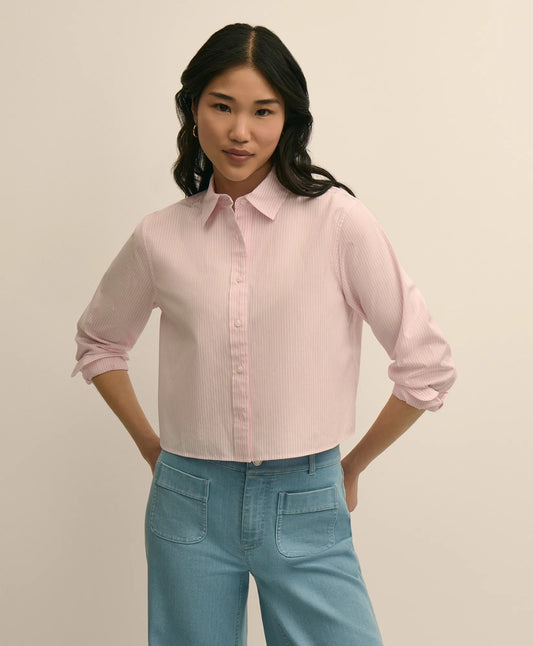 The Cropped Button-Down Striped Shirt Shirts