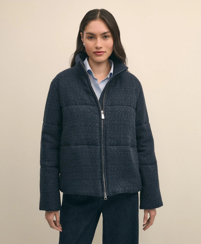 Tweed Short Puffer Jacket Sale
