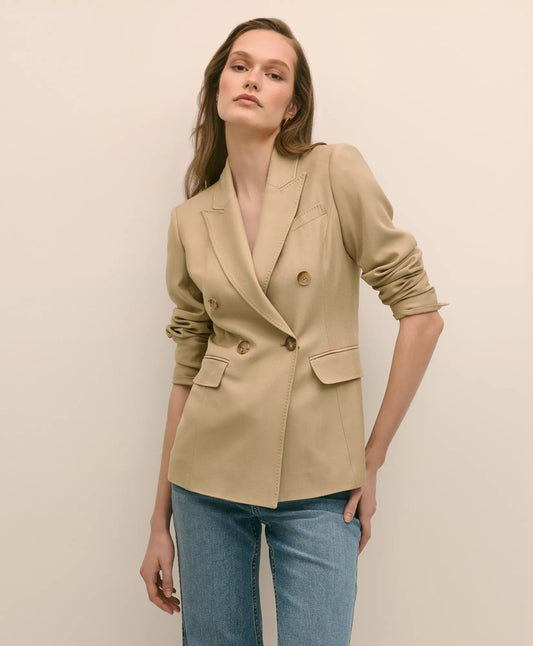 Wool-Blend Peak Lapel Double-Breasted Jacket Sale