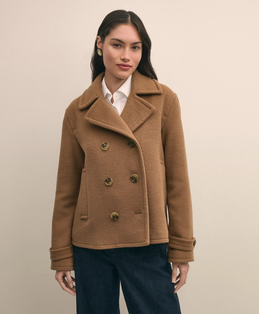 Wool Double-Faced Cropped Peacoat Sale