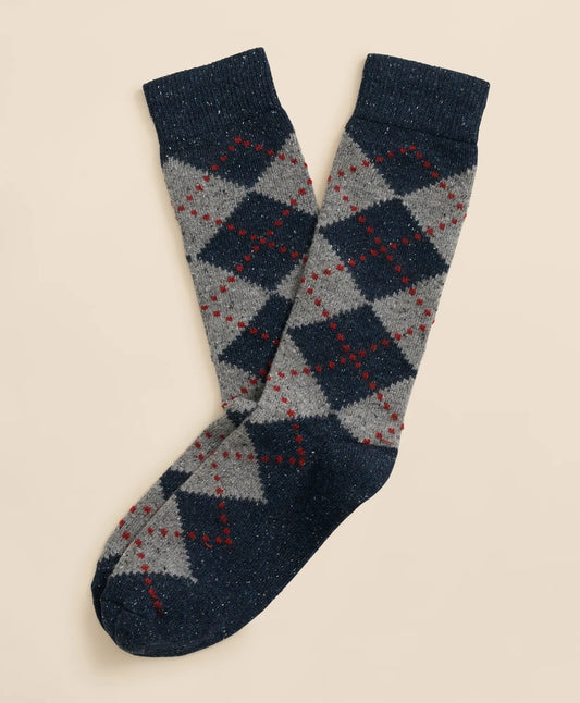 Wool-Silk Blend Argyle Socks Sale