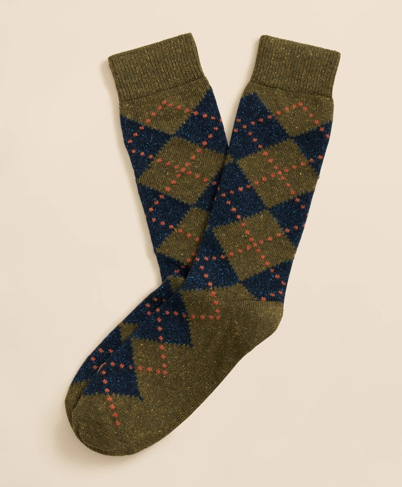 Wool-Silk Blend Argyle Socks Sale