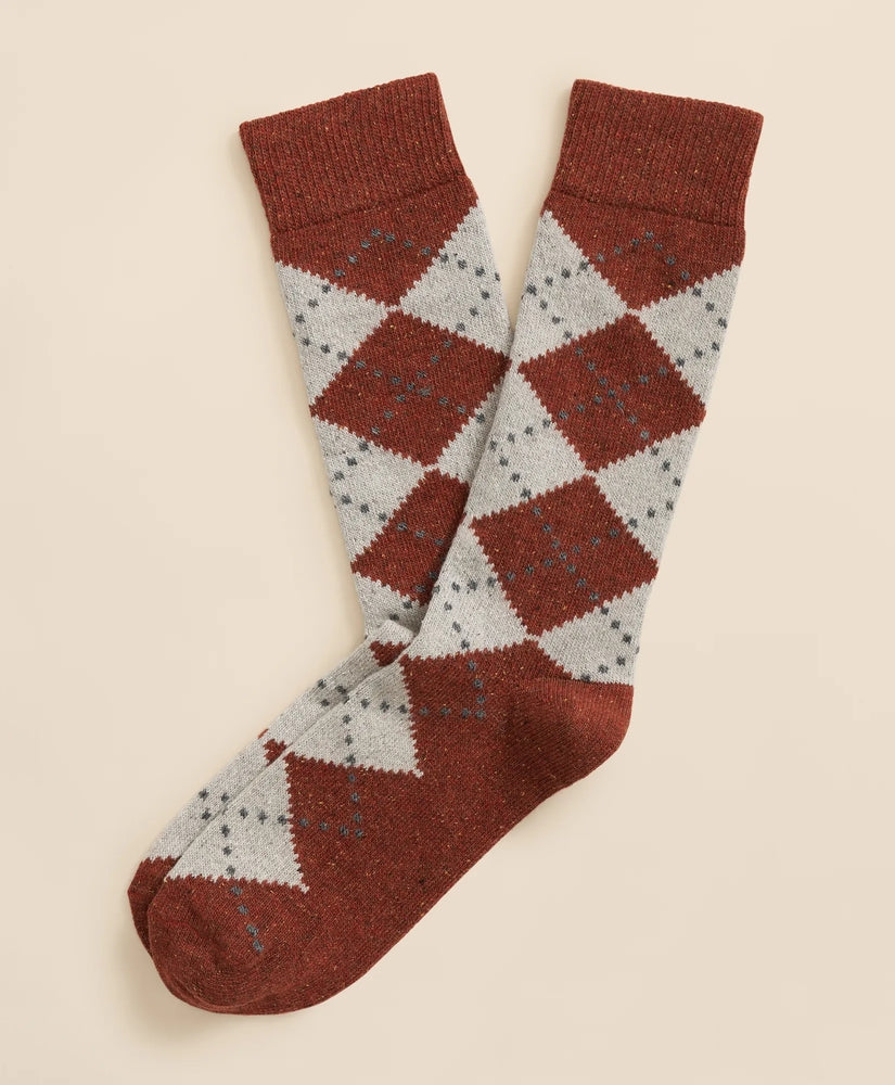 Wool-Silk Blend Argyle Socks Sale