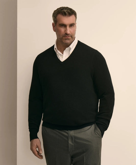 Big & Tall 3-Ply Cashmere V-Neck Sweater Men