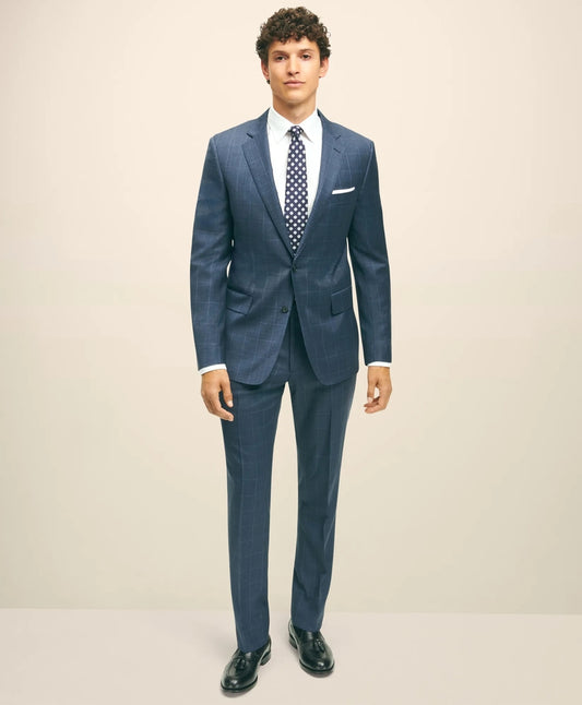Classic Fit Wool Windowpane 1818 Suit Tailored