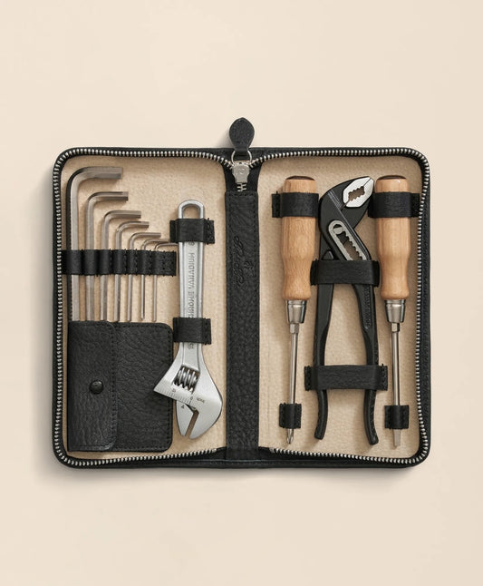 Genuine Leather Case Car Tool Kit Men