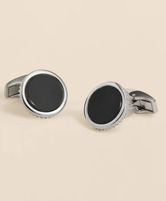 Agate Round Cufflinks Men