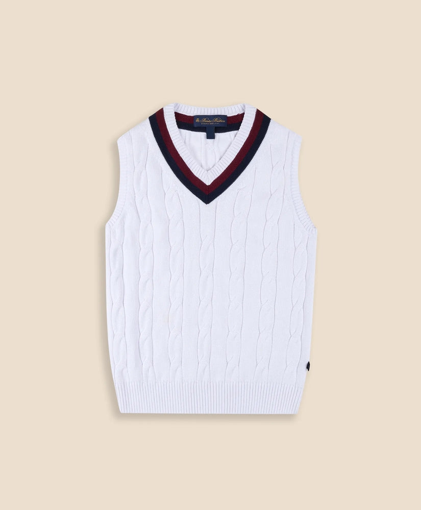 Boys Classic Cable Knit Tennis Vest Boys